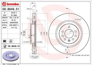 Brembo Prime Line 09.8649.51 <span>тормозной диск вентилируемый</span>