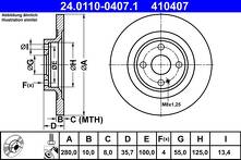 Тормозной диск ATE 24.0110-0407.1 для Mazda MX-5 4 пок.