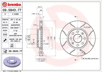Brembo Xtra Line 09.5843.77 <span>тормозной диск </span>