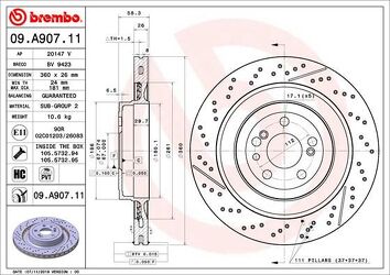 Brembo Prime Line 09.A907.11 <span>тормозной диск </span>