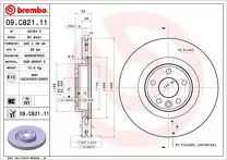 Тормозной диск Brembo Prime Line 09.C821.11 для Jaguar E-Pace X540 / рестайлинг