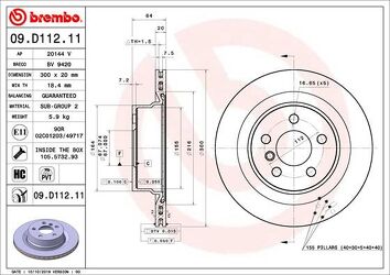 Brembo Prime Line 09.D112.11 <span>тормозной диск вентилируемый</span>
