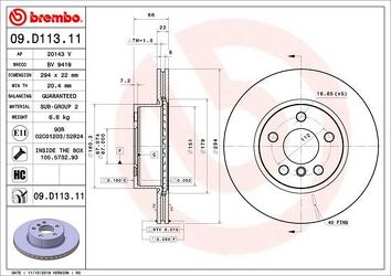 Brembo Prime Line 09.D113.11 <span>тормозной диск вентилируемый</span>