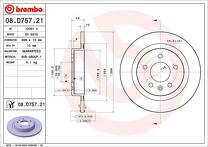 Тормозной диск Brembo Prime Line 08.D757.21 для Opel Insignia B / Country Tourer