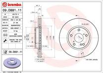 Тормозной диск Brembo Prime Line 09.D881.11 для Honda Civic 10 пок. / 5D / хэтчбек