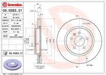 Тормозной диск Brembo Prime Line 09.N363.31 для Opel Insignia B / Country Tourer