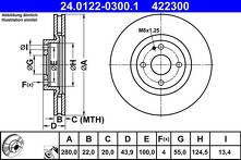 Тормозной диск ATE 24.0122-0300.1 для Mazda MX-5 4 пок.