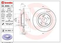 Тормозной диск Brembo Prime Line 08.9092.11 для Honda S2000 1 пок.