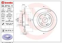 Тормозной диск Brembo Prime Line 08.D718.11 для Honda Civic 10 пок. / 5D / хэтчбек