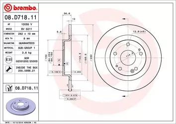 Brembo Prime Line 08.D718.11 <span>тормозной диск полный</span>