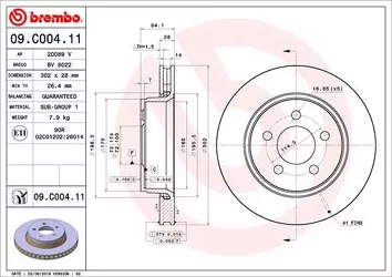 Brembo Prime Line 09.C004.11 <span>тормозной диск вентилируемый</span>
