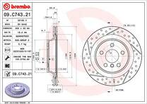 Тормозной диск Brembo Prime Line 09.C743.21 для Mini Clubman F54