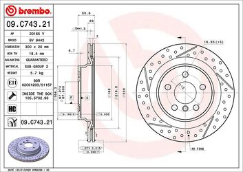Brembo Prime Line 09.C743.21 <span>тормозной диск вентилируемый</span>