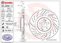 Тормозной диск Brembo Prime Line 09.D339.11 для Mercedes-Benz AMG GT X290 / лифтбек