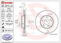 Тормозной диск Brembo Prime Line 09.C312.21 для Honda Civic 10 пок. / 5D / хэтчбек