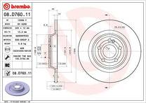Тормозной диск Brembo Prime Line 08.D760.11 для Mercedes-Benz GLA-Class H247