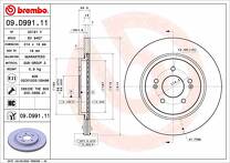 Тормозной диск Brembo Prime Line  09.D991.11