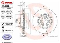 Тормозной диск Brembo Prime Line 09.E022.11 для Mercedes-Benz GLA-Class H247