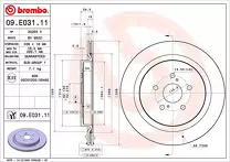 Тормозной диск Brembo Prime Line  09.E031.11