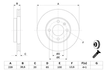 Bosch 0 986 478 017 <span>тормозной диск вентилируемый</span>