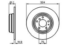 Тормозной диск Bosch 0 986 478 095 для BMW 7 серии E38