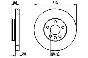Bosch 0 986 478 296 <span>тормозной диск вентилируемый</span>