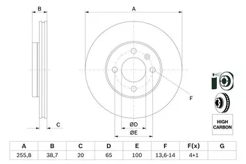 Bosch 0 986 478 308 <span>тормозной диск вентилируемый</span>