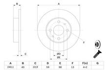Тормозной диск Bosch 0 986 478 342 для Fiat Panda 2 пок.