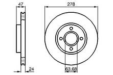 Тормозной диск Bosch 0 986 478 427 для Ford Mondeo 2 пок. / хэтчбек