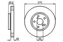 Тормозной диск Bosch 0 986 478 583 для Toyota Avensis 1 пок. / T22