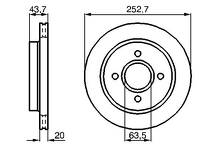 Тормозной диск Bosch 0 986 478 605 для Ford Mondeo 2 пок. / хэтчбек