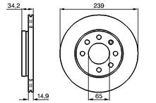 Тормозной диск Bosch 0 986 478 627 для Volkswagen Lupo 1 пок.