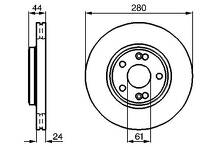 Тормозной диск Bosch 0 986 478 734 для Renault Espace 3 пок.