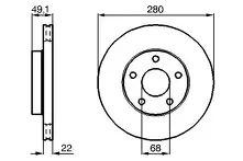 Тормозной диск Bosch 0 986 478 833 для Nissan Maxima 4 пок. / A32
