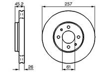 Тормозной диск Bosch 0 986 478 835 для Nissan Almera N15 / хэтчбек