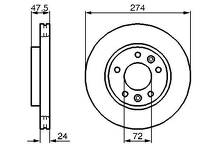 Тормозной диск Bosch 0 986 479 013 для Kia Carnival 1 пок.