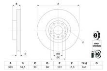 Тормозной диск Bosch 0 986 479 060 для Audi A8 D3