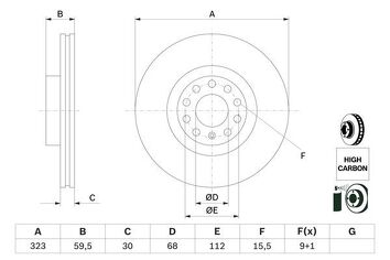 Bosch 0 986 479 060 <span>тормозной диск вентилируемый</span>