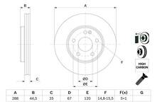 Тормозной диск Bosch 0 986 479 234 для Mercedes-Benz A-Class W169 / рестайлинг