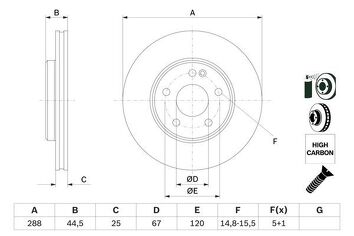 Bosch 0 986 479 234 <span>тормозной диск вентилируемый</span>