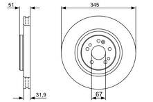 Тормозной диск Bosch 0 986 479 405 для Mercedes-Benz M-Class W163