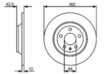 Тормозной диск Bosch 0 986 479 458 для Audi A6 Allroad C6