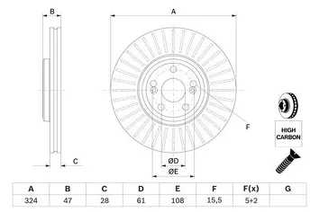 Bosch 0 986 479 565 <span>тормозной диск вентилируемый</span>