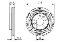 Тормозной диск Bosch 0 986 479 599 для Kia Carnival 2 пок.