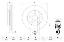 Тормозной диск Bosch 0 986 479 F72 для Toyota Prius ZVW52 / PHV