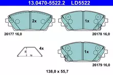 Передние тормозные колодки ATE Ceramic 13.0470-5522.2 для Mazda 3 BP / хэтчбек