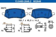 Задние тормозные колодки ATE 13.0460-2648.2 для Ford Puma 2 пок.
