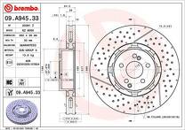 Тормозной диск Brembo Prime Line 09.A945.33 для Mercedes-Benz AMG GT C190 / купе