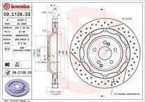 Тормозной диск Brembo Prime Line 09.C128.33 для Mercedes-Benz S-Class A217 / кабриолет