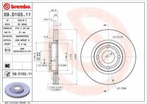 Тормозной диск Brembo Prime Line 09.D103.11 для Ford Fiesta 7 пок. / хэтчбек / рестайлинг